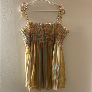 No Boundaries Multicolor Striped Smocked Top